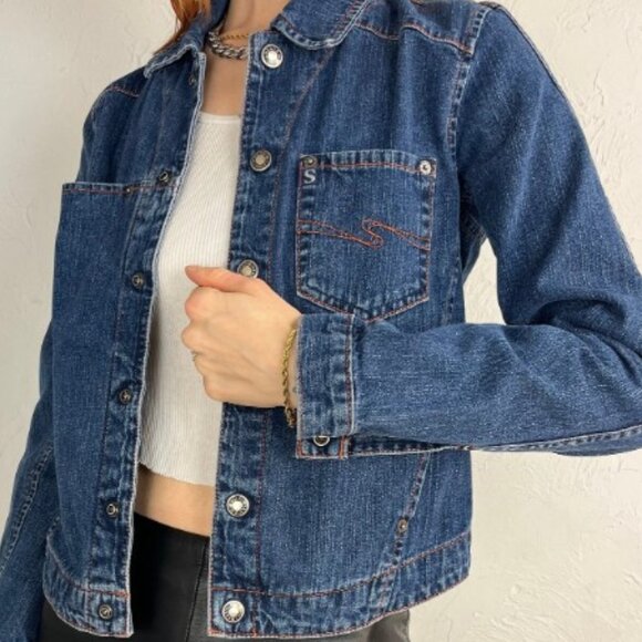 Vintage Silver made in Canada slash pocket denim jacket size large runs smaller - Picture 9 of 9
